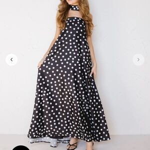 Polka Dot Formal Maxi Dress